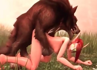 3D beast fucks a lusty foxy zoophile