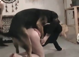 Dirty dog has to babes to choose from